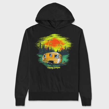 Happy Camper Sunset, Hanorac Oversize Barbati (Unisex)