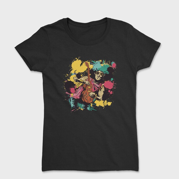 Guitar Player Musician Guitarist Colorfull, Tricou Femei