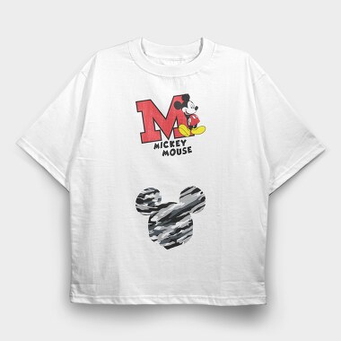 Mickey Camo Mouse, Tricou Oversize Barbati (Unisex)