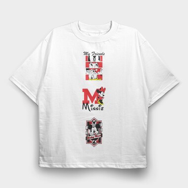 Mickey Minnie Friends, Tricou Oversize Barbati (Unisex)