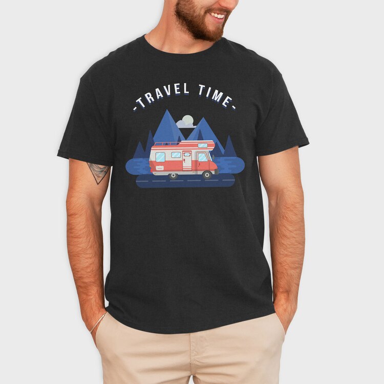 Travel Time Camper, Tricou Barbati (Unisex)