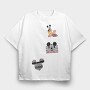 Mickey Mouse Stripes, Tricou Oversize Barbati (Unisex)