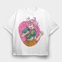 Singing Girl Karaoke, Tricou Oversize Barbati (Unisex)