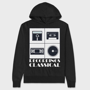 Vintage Audio Cassette Classical, Hanorac Oversize Barbati (Unisex)