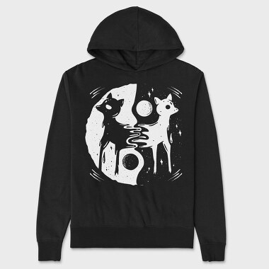 Yin Yang Deer Throw Pillow, Hanorac Oversize Barbati (Unisex)