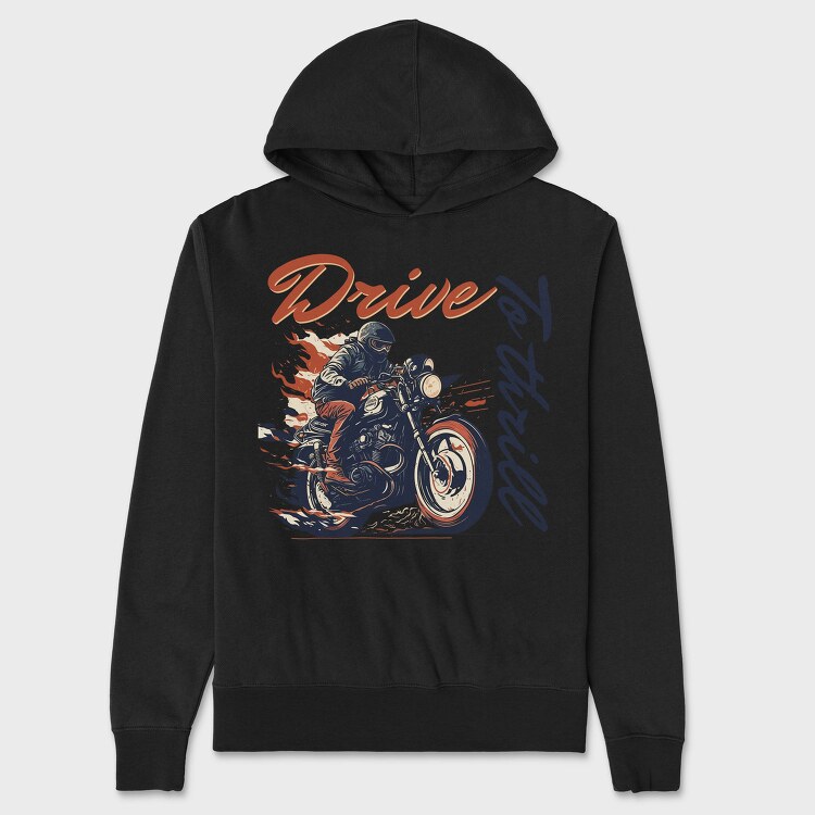 MotorcycleArt RetroStyle, Hanorac Oversize Barbati (Unisex)