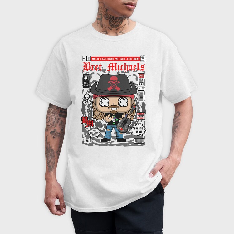 Brets Rockin Skull Guitar, Tricou Barbati (Unisex)