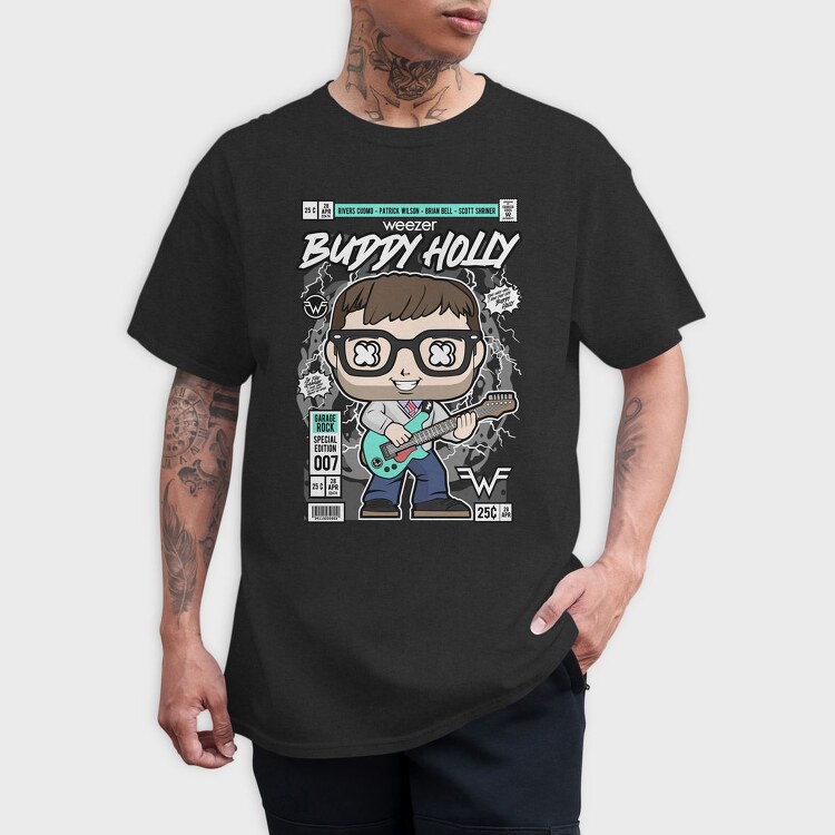 Buddy Holly Rockstar, Tricou Barbati (Unisex)