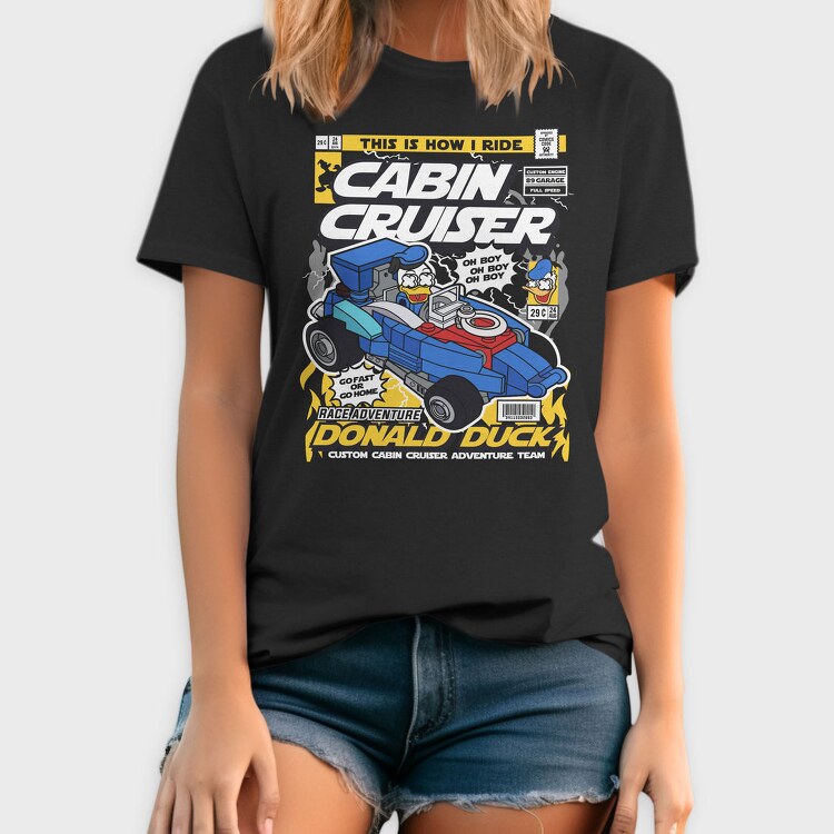 Donald Duck Racer, Tricou Barbati (Unisex)
