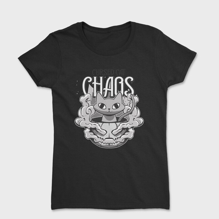 Halloween Cat Chaos Quote, Tricou Femei