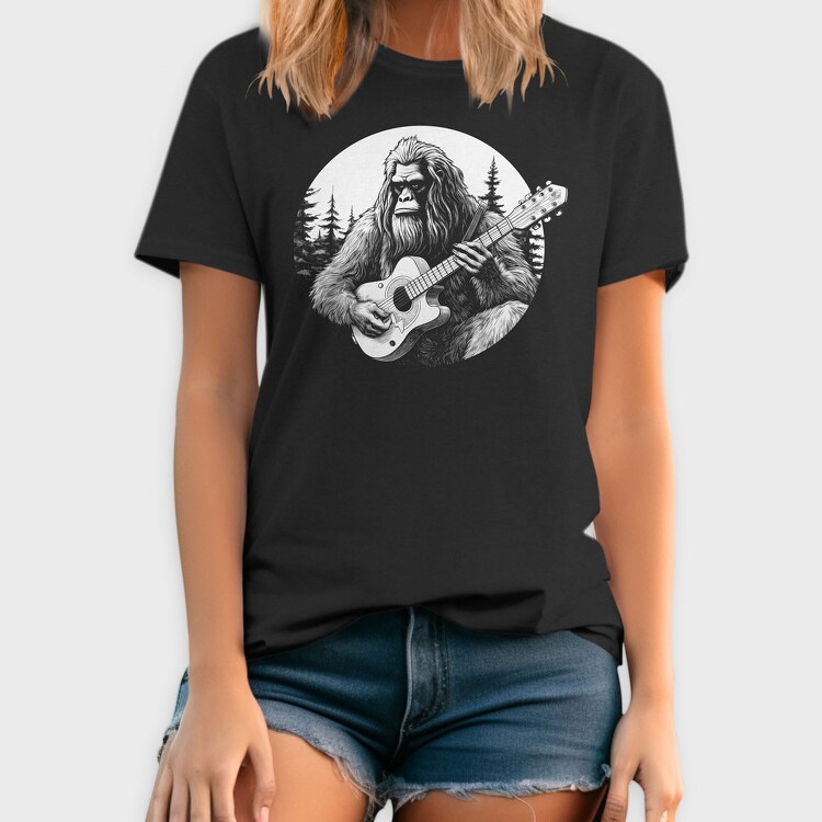 Bigfoot Playing Guitar, Tricou Barbati (Unisex)