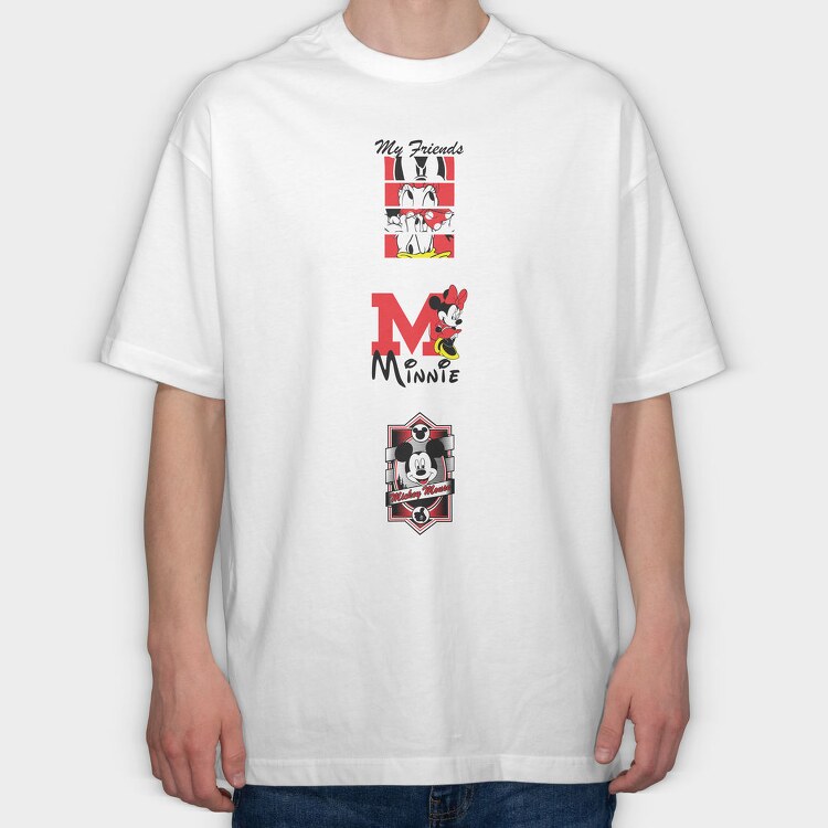 Mickey Minnie Friends, Tricou Oversize Barbati (Unisex)