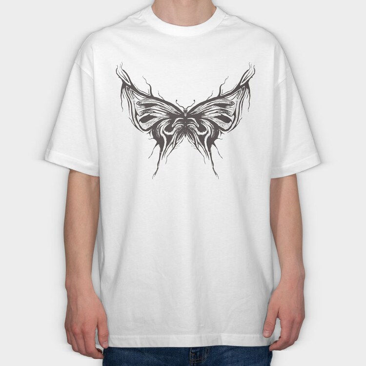 Grunge Butterfly Abstract Trash, Tricou Oversize Barbati (Unisex)