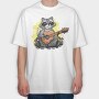Guitarist Raccoon Racoon, Tricou Oversize Barbati (Unisex)