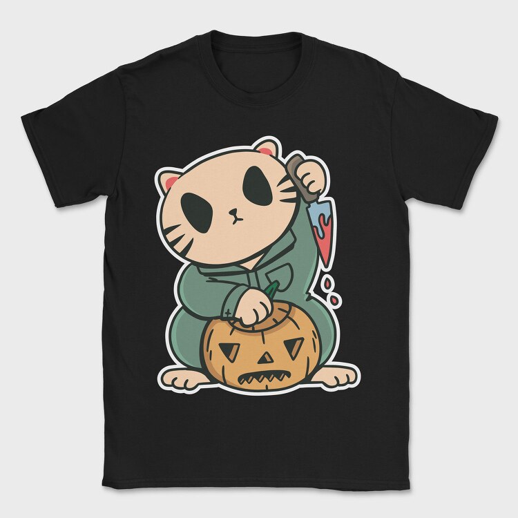 Halloween Cat Lucky, Tricou Barbati (Unisex)