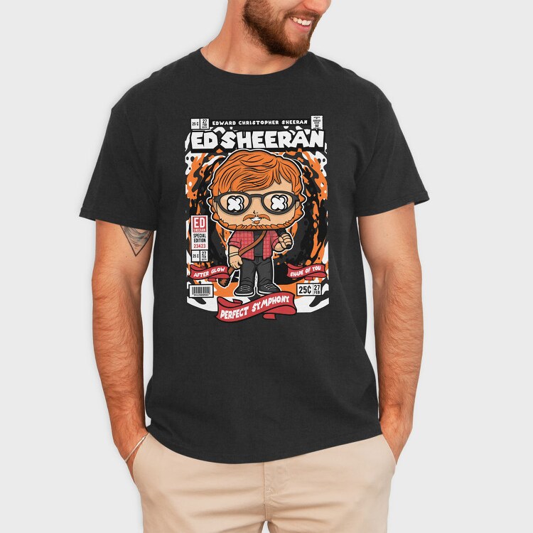 Ed Sheeran Comic Pop Art, Tricou Barbati (Unisex)