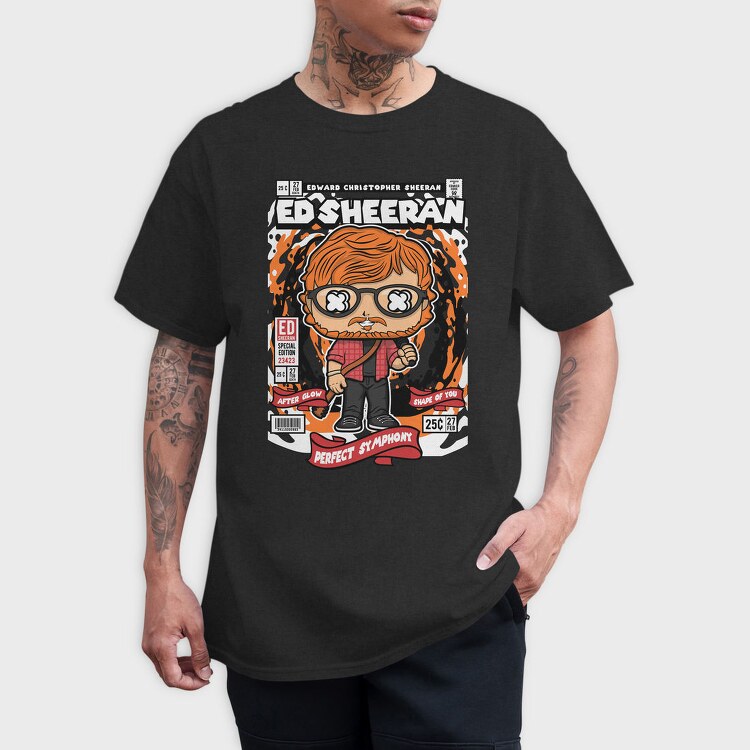 Ed Sheeran Comic Pop Art, Tricou Barbati (Unisex)