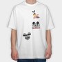 Mickey Mouse Stripes, Tricou Oversize Barbati (Unisex)