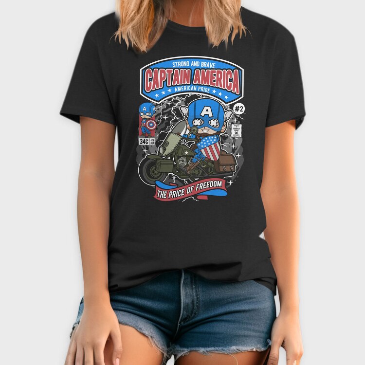 Captain America Motorbike, Tricou Barbati (Unisex)