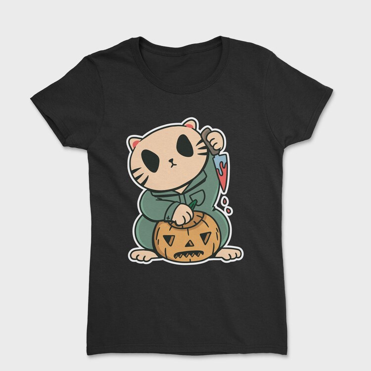 Halloween Cat Lucky, Tricou Femei
