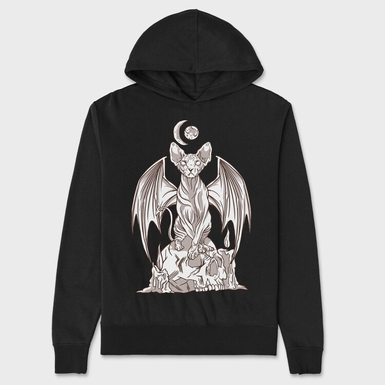 Evil Sphynx Cat, Hanorac Oversize Barbati (Unisex)
