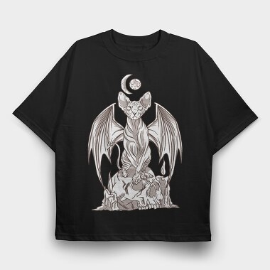 Evil Sphynx Cat, Tricou Oversize Barbati (Unisex)