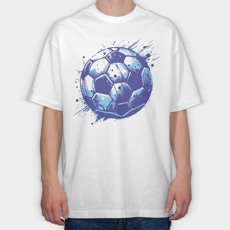 Grunge Soccer Ball Football, Tricou Oversize Barbati (Unisex)