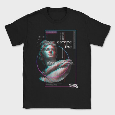 Statue Glitch Quote 1, Tricou Barbati (Unisex)