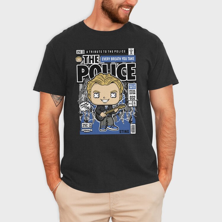 Sting Rockstar Pop Art, Tricou Barbati (Unisex)