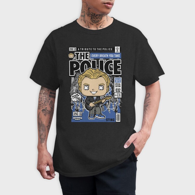 Sting Rockstar Pop Art, Tricou Barbati (Unisex)