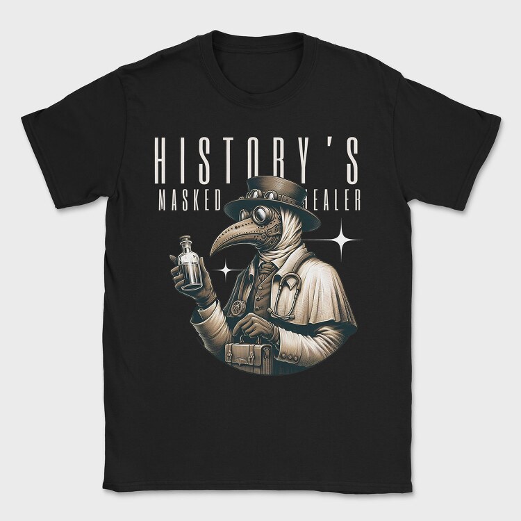 Steampunk Plague Mask Pest, Tricou Barbati (Unisex)