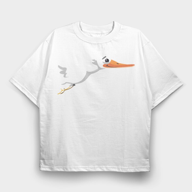 Stork Flight, Tricou Oversize Barbati (Unisex)