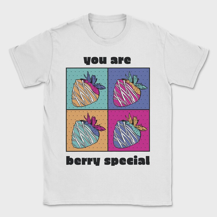 Strawberry Pop Art Berry Special Quote, Tricou Barbati (Unisex)