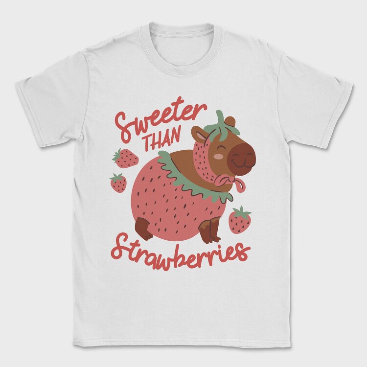 Strawberry Sweet Capybara 03, Tricou Barbati (Unisex)