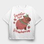 Strawberry Sweet Capybara 03, Tricou Oversize Barbati (Unisex)