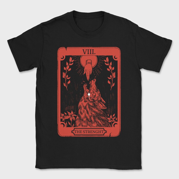 Strength Tarot Wolf Card Muakata, Tricou Barbati (Unisex)