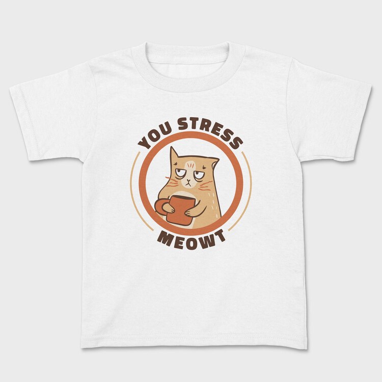 Stressed Cat Coffee Cup Mug, Tricou Copii