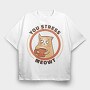 Stressed Cat Coffee Cup Mug, Tricou Oversize Barbati (Unisex)