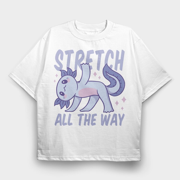 Stretching Fitness Axolotl Yoga 01, Tricou Oversize Barbati (Unisex)