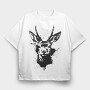 Stylized Roebuck, Tricou Oversize Barbati (Unisex)