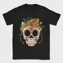 Sugar Skull And Flowers Traditional, Tricou Barbati (Unisex)