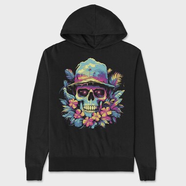 Summer Skull Halloween, Hanorac Oversize Barbati (Unisex)