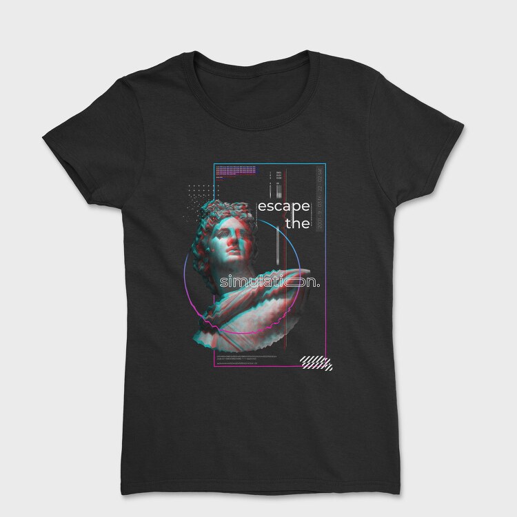Statue Glitch Quote 1, Tricou Femei
