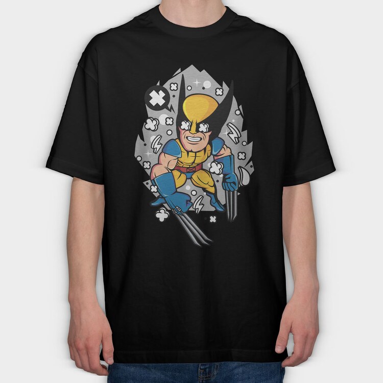 Wolverine Thunder Strike, Tricou Oversize Barbati (Unisex)