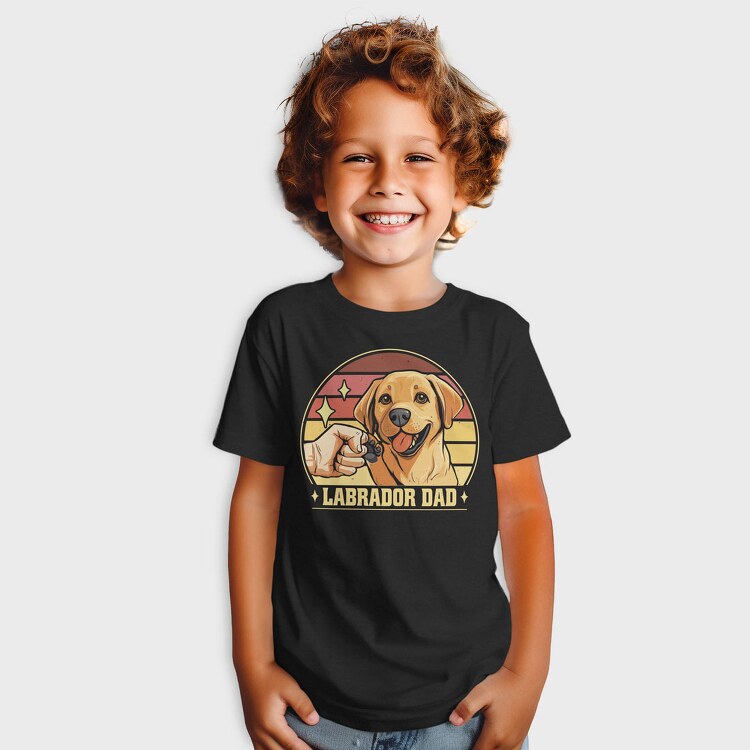 Labrador Dad Retro, Tricou Copii