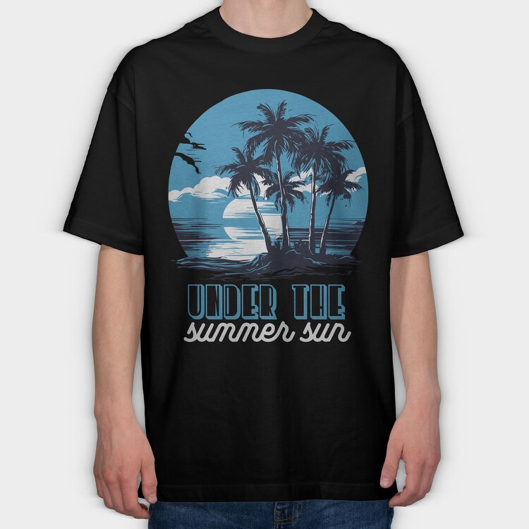 Summer Beach Multicolor Versions, Tricou Oversize Barbati (Unisex)