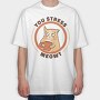 Stressed Cat Coffee Cup Mug, Tricou Oversize Barbati (Unisex)