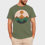 Geometric Retro Mountains, Tricou Barbati (Unisex)