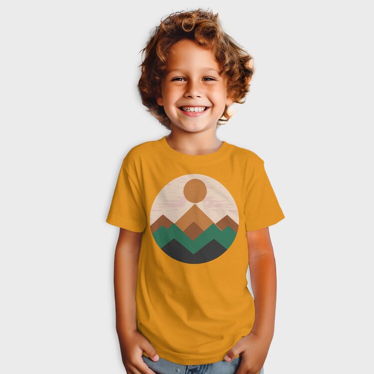 Geometric Retro Mountains, Tricou Copii