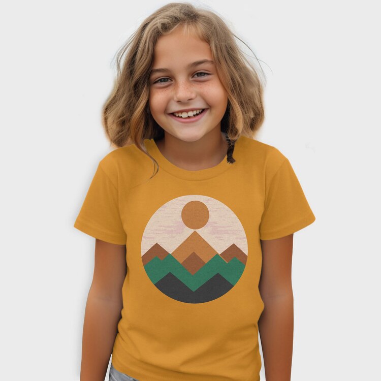 Geometric Retro Mountains, Tricou Copii